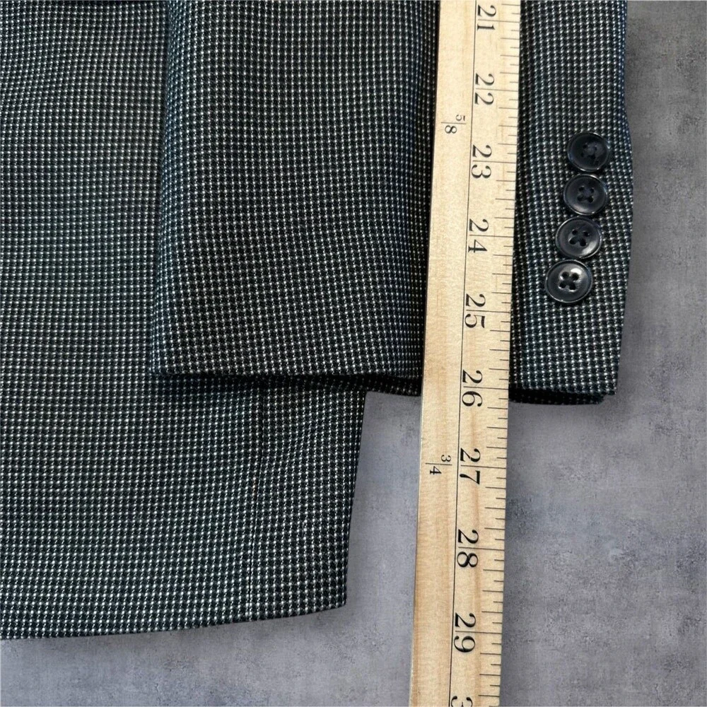 CALVIN KLEIN Men's Blazer Sport Coat Two Button Suit Jacket 44L Gray Silk/Wool